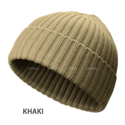 Mini Gorro Corto Pescador Sombrero Acanalado Docker Invierno Cálido Tejido Calavera Gorra Puño Foto 1 de 4