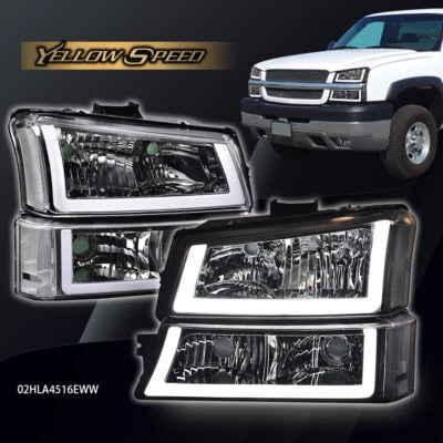 Fit For 2003-2006 Chevy Silverado/Avalanche LED DRL Headlights Lamps Left+Right - Image 1 of 4
