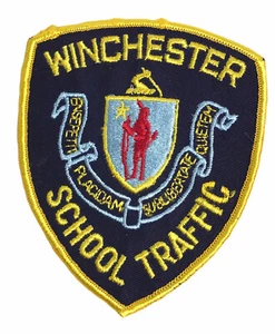 Winchester Police School Traffic Massachusetts (4 3/4")  Sew on Patch Obsolete - Bild 1 von 2