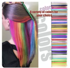 1-8 x Clip In Extension Capelli Lunghi Evidenzia Strisce - Colorate 🌸Affare🌸 - Foto 1 di 74