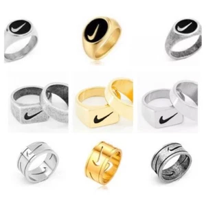NIKE Swoosh Logo Metal Ring 3 Styles 4 Sizes - Picture 1 of 9