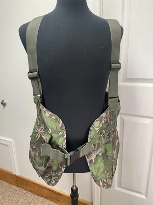 VTG Mossy Oak FULL FOLIAGE Turkey Hunting Strap Vest Camouflage USA Made Camo - Image 1 of 4