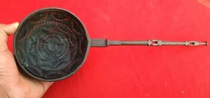 Vintage Primitive Hand Carved Temple End Stir Fry Skimmer Mandarin Strainer I481 - Picture 1 of 7