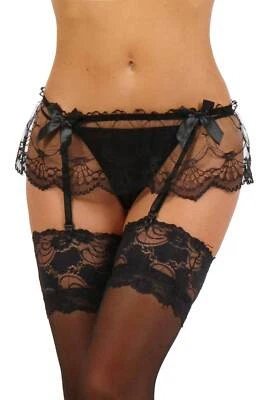 Sexy Strapsgürtel Strumpfhalter aus feiner Spitze Schwarz 34/36/38 #UW256 - Bild 1 von 4