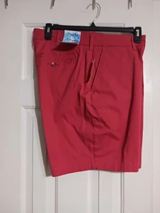 NWT Men's Izod Saltwater Red Stretch Chino Shorts Size 30 9.5" Inseam - Picture 1 of 7