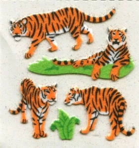 Sandylion RaRe FUZZY TIGERS Scrapbooking Stickers D07 VINTAGE ** OUT OF PRINT ** - Picture 1 of 1
