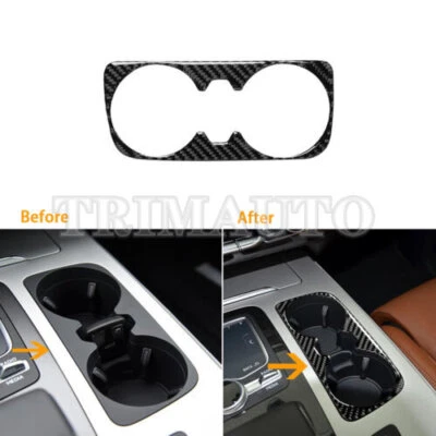 Cubierta portavasos consola central de fibra de carbono para Audi Q7 SQ7 (4M) 2016-2019 Foto 1 de 4