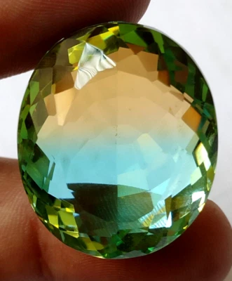 AAA+ Large Tourmaline 81.70 Ct. Oval Cut Bi-color Loose Gemstone Gift for Women - Image 1 of 4