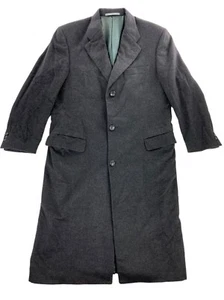 Hickey Freeman 100% Cashmere Trench Over Coat Charcoal Gray • 40 Reg - Picture 1 of 11