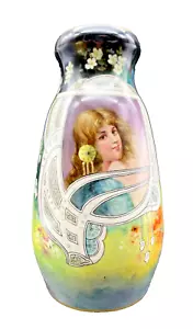 Antique ROYAL BONN PORTRAIT VASE Signed Hand Painted Art Nouveau 1890's - Picture 1 of 8