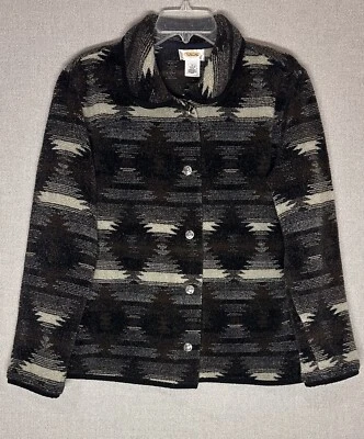 Abrigo Chaqueta Manta Mujer Vintage Talbots Suroeste Azteca Navajo Patrón Talla L Foto 1 de 4