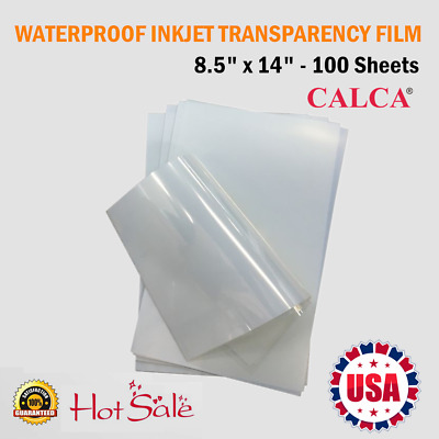 ¡EE. UU.! Película De Transparencia De Inyección De Tinta Impermeable Para Impresión De Pantalla De 8,5  X14   De 100 Hojas • 31.86€