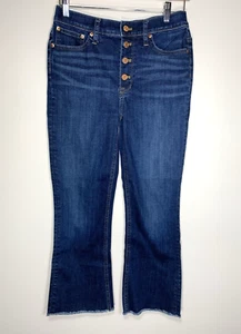 J. Crew Jeans Womens 6 Blue 28x25 Dark Wash 9" Billie Demi Boot Crop Stretch - Picture 1 of 10
