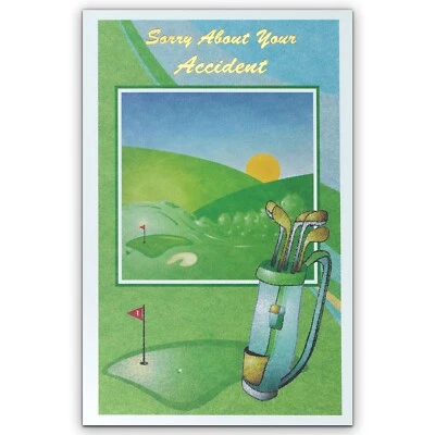 Nice GET WELL Card, Sorry About Your Accident Golf — Popular Greetings +Envelope - Image 1 of 4