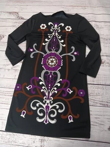 Tibi New York Boutique Ikat Floral Shift Dress Women’s X-Small 3/4 Sleeve Boho - Picture 1 of 8