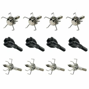 12pcs 100grain Archery Broadheads Hunting Small Animal Game Judo Arrow Head Tips - Picture 1 of 12