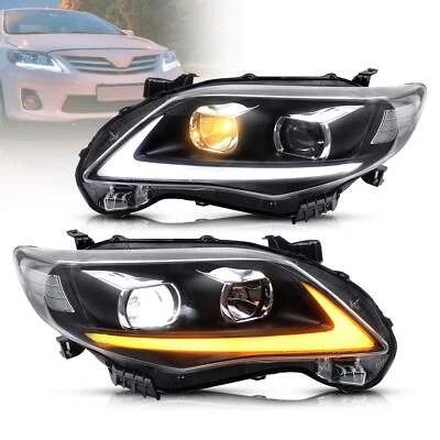 For Toyota Corolla 2011 2012 2013 Replace LED DRL Headlights Projector Lamp Pair - Image 1 of 4