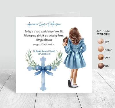 Girls Confirmation Card Handmade Personalised Girls Granddaughter Daughter 935 - Image 1 of 4