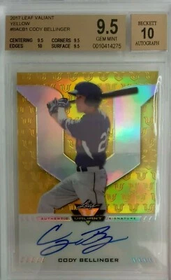 CODY BELLINGER RC AUTO CARD! 3/10! BGS 9.5!   GO NY YANKEES! - Image 1 of 4