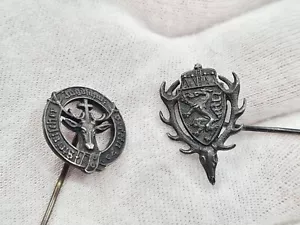 Seltene Vintage Silber 800 Abzeichen Hutanstecker Steiriscer JugdschutzVerein Österreich - Bild 1 von 12