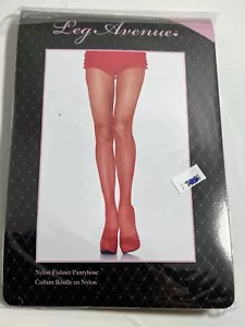 Pantimedias Leg Avenue de nailon de red, rojas talla grande - Imagen 1 de 10
