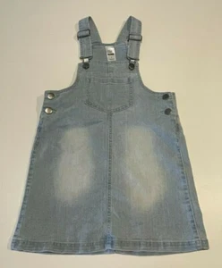 GIRLS size 7 Light blue denim PINAFORE dungaree DRESS stretch Clothing & Co 005 - Picture 1 of 2