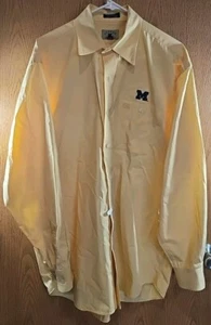 Michigan Cutter & Buck Yellow Collared Button Up Long Sleeve Dress Shirt Men's L - Picture 1 of 7