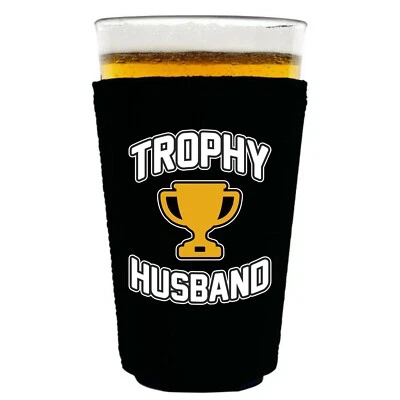 COOLIE JUNCTION Trophy Husband Neoprene Pint Glass Coolie