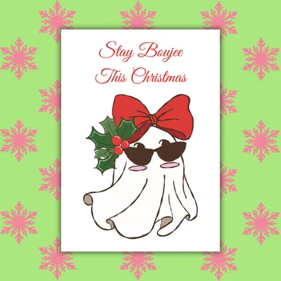 Boujee Christmas Card – Sassy Christmas Card - Boujee Ghost Christmas Card - Image 1 of 4