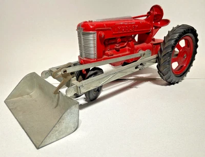 De colección Hubley Tractor Cargador Frontal Niño Juguete #500 Rojo Todo Original Foto 1 de 4