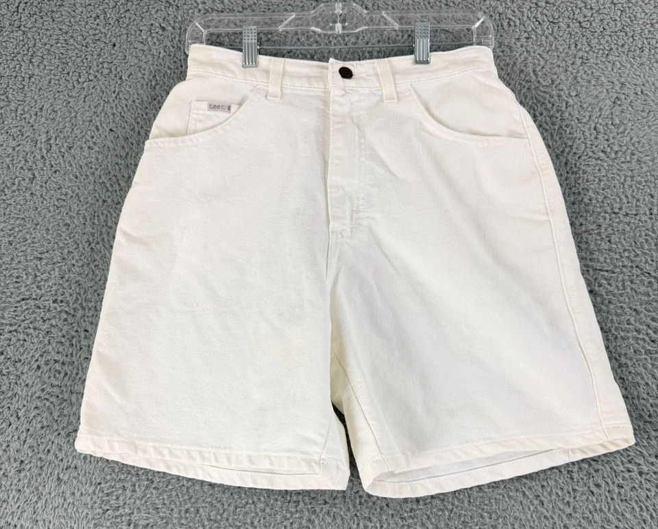 Lee Jean Shorts Womens Size 10 White Vintage Baggy High-Rise Made in USA Casual - Image 1 of 4