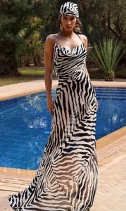 $285 Rat & Boa Dress Zinnia Maxi Cowl Neck Low Back One Side Split NWT - Picture 1 of 7