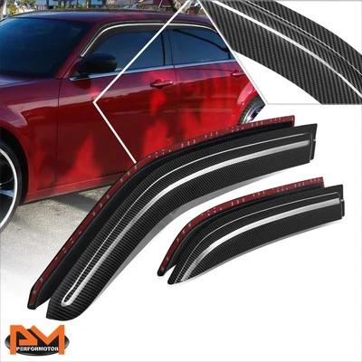 For 05-10 Chrysler 300 Dodge Magnum Tape On Window Visors Sun Rain Guards Shade - Image 1 of 4