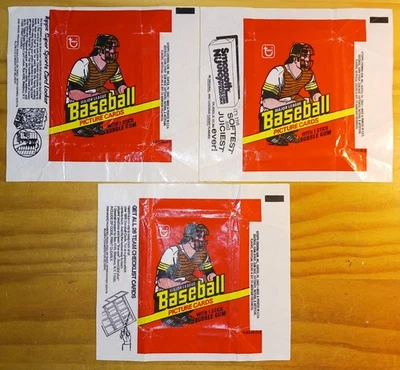 Lote de envoltorios de paquete de cera vacía de béisbol Topps 1978 las tres variaciones Foto 1 de 4