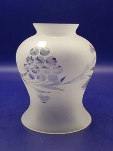 Grabado Rueda Corte Vidrio Lámpara Luz Pantalla Uvas Hojas 4 3/4"x2 1/4" De Colección - Imagen 1 de 9