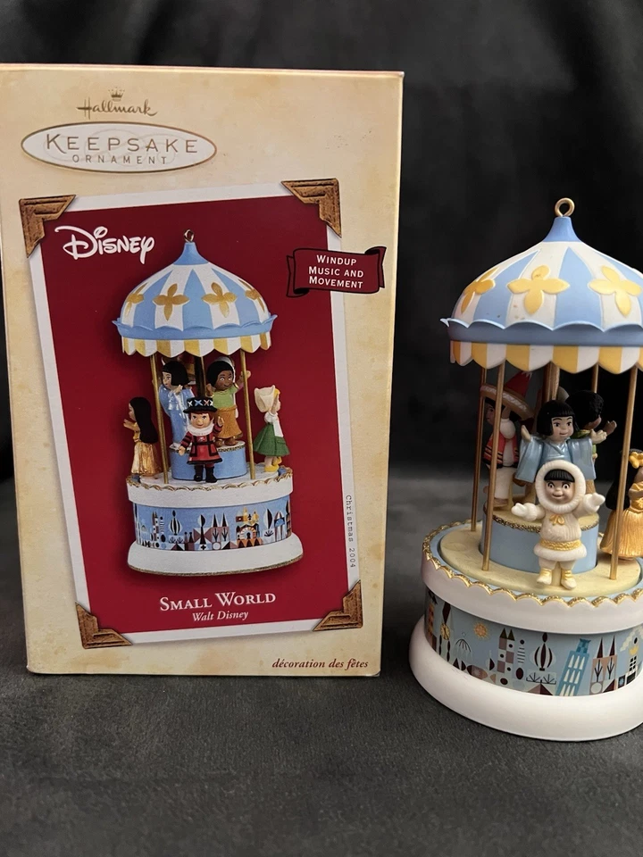 2004 Hallmark Disney Small World Wind-Up Ornament Works Needs Repair - Image 1 of 4