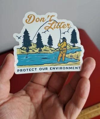 EXTREME PHILLY FISHING EPF "POE — Protect the Environment" DIE CUT GLOSSY STICKER!