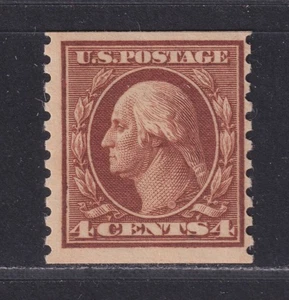 United States Scott 457 NH 1916 4¢ Washington Coil Perf 10 Vert S/L Wmk SCV $60 - Picture 1 of 2
