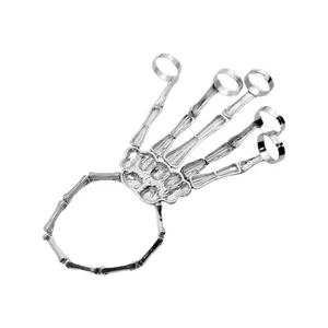 2 Stück Hand Kette Schmuck Gothic Finger Skelett Armband Halloween Kleidung - Bild 1 von 12