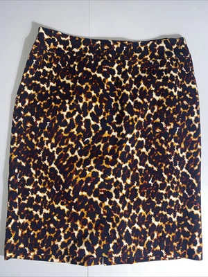 Falda lápiz de algodón con estampado animal guepardo leopardo talla 2 elástica Merona Foto 1 de 4