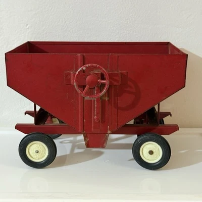Cosechadora internacional ERTL roja vintage caja de flujo de gravedad de metal vagón de granos 1:16 Foto 1 de 4