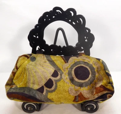 Bolso de mano vintage de terciopelo Beverly Feldman demasiado no es suficiente mango ornamentado Foto 1 de 4