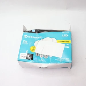 (3-Pk) EcoSmart A19 Dimmable LED Light Bulb Bright White 75-Watt Equivalent - Picture 1 of 5
