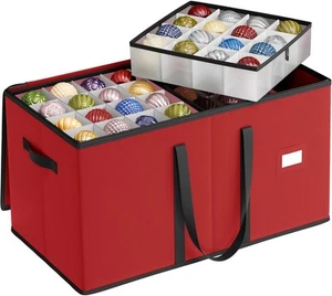 SONGMICS Large Christmas Ornament Storage 26 x 13.4 x Inches, Cherry Red - Picture 1 of 7