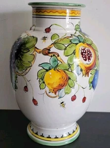 Vase 11" MAJOLICA LIMONI MONTELUPO Tuscan Italian Footed Tall Ceramic - Picture 1 of 14