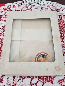 VTG Rainbow Girls Hankerchief by Klauber Switzerland in Original Box NEVER USED - Picture 1 of 13