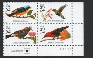 ALLYS STAMPS US Plate Block Scott #3222-5 32c Tropical Birds [4] MNH F/VF [STK] - Picture 1 of 1
