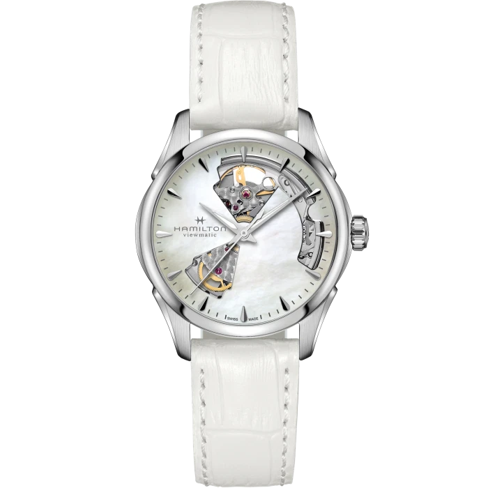 Nuevo Reloj Hamilton Jazzmaster Corazón Abierto Dama Automático Esfera Blanca Mujer H32215890 Foto 1 de 1