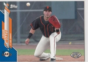 Topps Pro Debut 2020 Logan Wyatt azul primera tarjeta de novato #36 Giants 010/150 - Imagen 1 de 1