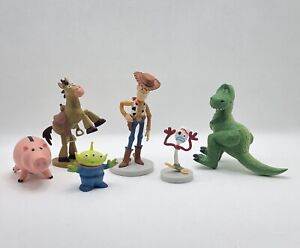 Lot of 6 Disney Toy Story Figures Woody Bullseye Aliens Rex Forky Hamm